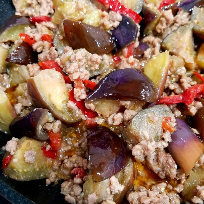 ご飯が進む！茄子の肉味噌炒め